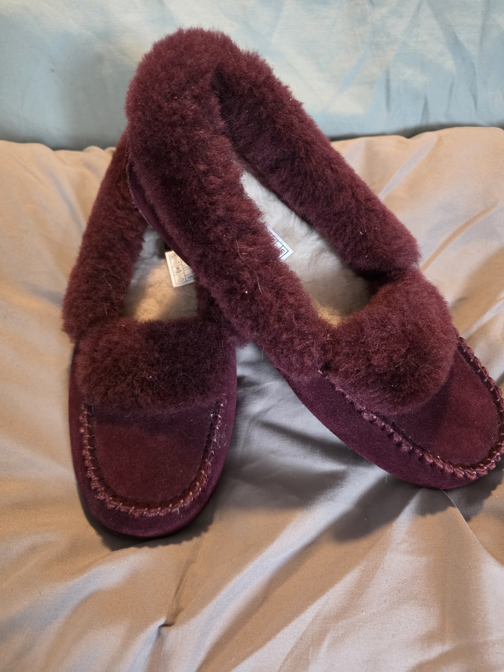 Ugg Women’s Burgundy Faux-Shearling Moccasin Slippers
